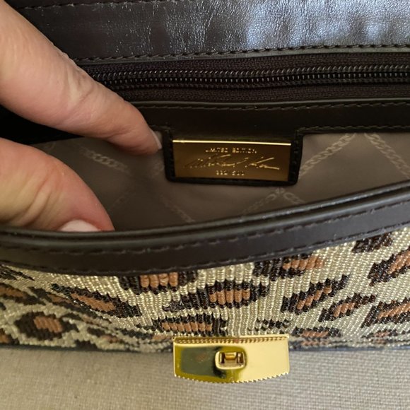 NWT Michael Kors Bradshaw Sm Leopard Beaded Leather Convertible Bag  NWT - Picture 7 of 11